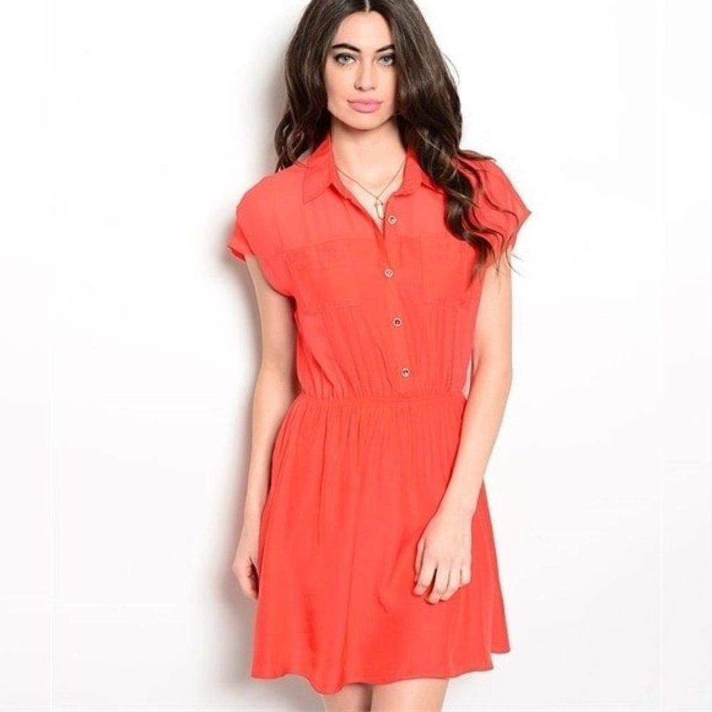 *Clearance* Entro Orange Dress - Picture 3 of 4